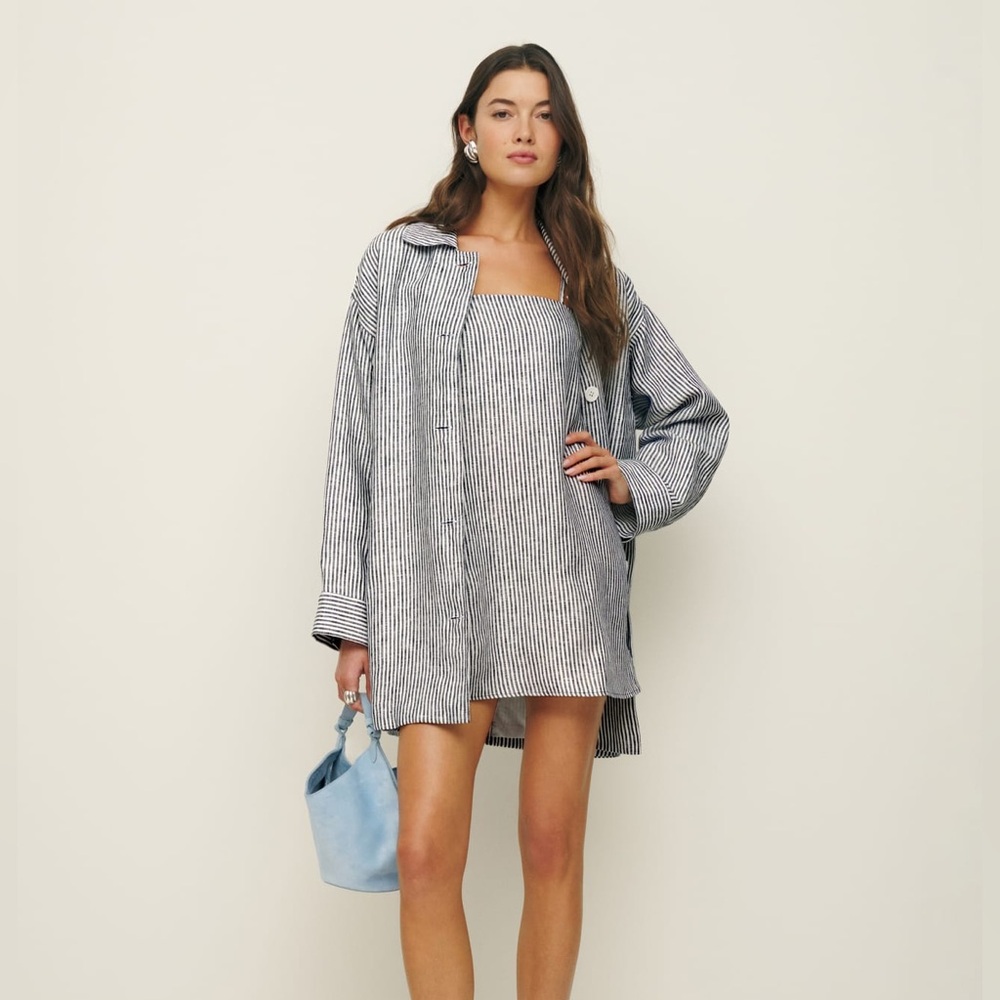 NEW Reformation Aubree Linen Dress in Vinyard